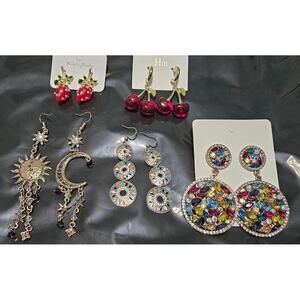 5 Set of Women's Assorted Earrings Boho/Fruit/Colorful‎ Brand New